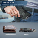 AUTLEY Slim Card Holder, Minimalist Pop Up Wallet for Men, RFID Blocking Mens Wallet with Cash Band (Dark green, Black) — 4