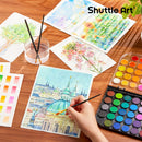 Shuttle Art Watercolor Paint Set, 48 Colors Watercolor Paint Pan Set with 3 Paint Brushes for Beginners, Artists, Kids & Adults for Painting, Journaling, Calligraphy Practice | 1 Count (Pack of 1) — 5
