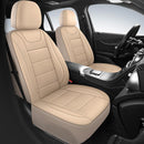 HChengkikz Front Car Seat Cover, Waterproof Faux Leather (Beige) — 1