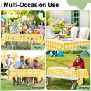 misaya 20 Packs Buffalo Disposable Table Cloth, 54 x 108 Inch Waterproof Plastic Tablecloth, Rectangle Yellow and White Checkered Table Covers for Picnic, Birthday, Party, Back to School | 54" x 108" - 20 Pack — 7