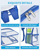 Paxiland Clear Backpack Stadium Approved, 12x10.5x6 Inches Clear Bag | Blue-standard — 3