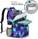 ZORFIN 26L Backpack for College, and Travel: Water Resistant Bookbag - Night Aurora SkyBlue | 16.5 Inch — 4