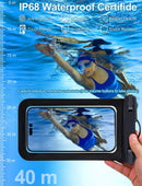 Famoby 5 Pack Multicolor Waterproof Phone Pouch, Cell Phone Case Dry Bag,Protection Level: IP68,Beach Cruise for iPhone,Samsung,and More,Lanyard Included,(Fits Up to 8.3"),Black,Blue,Pink,Orange,Green — 4