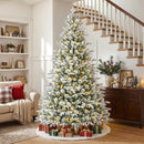 SHareconn Prelit Artificial White Flocked Christmas Tree 7FT & Warm Lights — 1