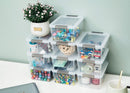 Citylife 10Packs 1.3Qt Small Storage Bins with Lids,Stackable Clear — 4