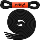 Miscly Round Boot Laces [1 Pair] Heavy Duty and Durable Shoelaces for Boots, Work Boots & Hiking Shoes | Black — Black
