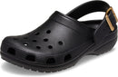 Crocs Unisex Adult Classic Metallic Buckle Clogs – Metallic Black — 1