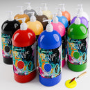 Acrylic Paint Sets for Adults 33.8oz/1000ml, 14 Color Large Bulk Paints kits, 1/4 Gallon Rich Pigment Art Painting Supplies for Artists/Beginners, Acrylic Paint Sets for Canvas with Pump, Color Wheel | Clear | 33.8 Fl Oz (Pack of 14) — 1