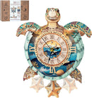 3D Puzzles for Adults, 3D Puzzle Sea Turtle Clock Kit (with Pendulum), Wooden Puzzle for Adults Home Wall Decor Clock Christmas Day Puzzle Gifts for Women Men — 1