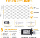 HEYFUNi 192 LED Christmas Net Lights Plug in, 9.8FT x 6.6FT Warm White — 3