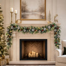 9ft Flocked Pre-Lit Artificial Christmas Garland with Lights — 3