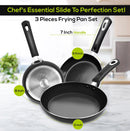 Utopia Kitchen Nonstick Frying Pan Set 3 Piece 8 9.5 11 Inch PFOA Free Grey