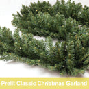 HomeKaren Christmas Garland 9ft with 50 Led, 320 Tips Prelit Fraser Fir Xmas Garland with 50 LED Lights, Lush and Classics Green Style for Indoor Outdoor Home Decoration — 5