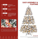 SHareconn 7.5ft Snow Flocked Spruce Pre-lit Artificial Christmas Tree,White — 4