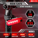 BLITZU Bike Tail Light, 2 Pack USB-C Rechargeable LED Bicycle Rear Lights — 8