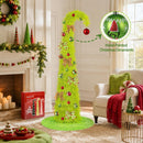 6FT Whimsical Pop-Up Christmas Tree with Lights 30” Tree Skirt, Green — 3