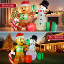 COOLWUFAN 6 FT Christmas Decorations Outdoor Inflatables Gingerbread Man Snowman Blow Up Yard Decor, Outdoor Inflatables Decorations with Rotating LED Light for Garden Patio Lawn Holiday Party Xmas — 5