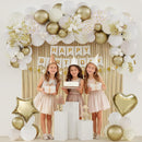 White and Gold Happy Birthday Party Decorations for Women Girls — 4