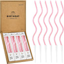 PHD CAKE 24-Count Pearl Pink Spiral Long Thin Birthday Candles, Cake Candles, Birthday Parties, Wedding Decorations, Party Candles — 1