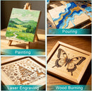 ESRICH 8x8 Inch Wood Panels, 2 Pack Square Craft Wood Canvas Boards, Blank Unfinished Wooden Art Board for DIY Art Creations Such as Painting, Acrylic Pouring, Resin, Burning, Collage, etc. | 8IN-2Pack — 7