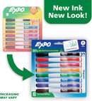 EXPO Magnetic Dry Erase Markers with Built-In Eraser, Fine Tip, Assorted Colors, 8 Count - Classroom White Board, Teacher Supplies, School Locker — 2