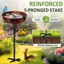 3" Deep Metal Bird Bath for Outside, Removable 12" Dia Vintage Bird Baths Bowl…