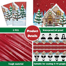 OHOME Christmas Party Decorations | Snowman Plastic Tablecloth for Christmas Decorations Indoor Outdoor Outside - Xmas Party Favors Supplies for Table Decor Backdrop Banner,2 Pack | Red Green White — 4