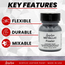 Angelus Metallic Leather Paint, 1 oz., Pewter — 2