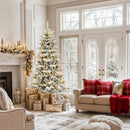 YITAHOME 7.5ft Prelit Natural Layered Flocked Christmas Tree with Remote — 8