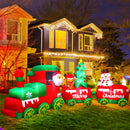 10.7 FT Christmas Inflatables Train with Santa Claus Reindeer Snowman Christmas Tress Built-in LED Lights Blow Up Christmas Decor for Christmas Party Holiday Outdoor Garden Lawn Yard Decorations — 3