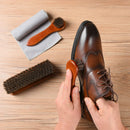 Unekez 4-Piece Horsehair Shoe Brush Shine Kit, Shoe Polish Kit, Leather Shoes Boot Cleaning Brush Care Clean Dauber Applicators — 4