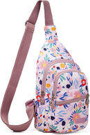 Banelu Small Sling Backpack Crossbody Sling Bags for Women, Cross Body Bag Fanny Packs Crossbody Purses - Lilac Flower | D5 Flower — 1