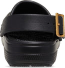 Crocs Unisex Adult Classic Metallic Buckle Clogs – Metallic Black — 5