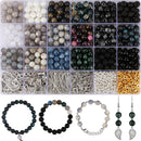 Glass Beads for Jewelry Making, 18 Colors Glass Beads for Bracelets Making kit Including 2-8mm Bead spacers/Lava… — 1
