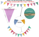 Pennant Banner Flags Pastel - GREATRIL Colorful Triangle Banners for Birthday Easter Classroom School Carnival Garland Outdoor Burlap Bunting Party Decorations 4 Strings | Mixed (Pastel) — 4