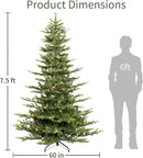 Puleo International 7.5ft Pre-Lit Aspen Fir Artificial Christmas Tree — 2