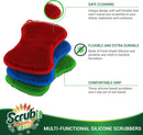 6 Pack Silicone Scrubbing Sponge by SCRUBIT - Real Silicon Non Scratch & Non Smell Kitchen Scrubber Pad for Dishes,… — 6