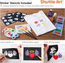 Shuttle Art Fabric Paint, 18 Colors Permanent Soft Fabric Paint in Bottles (60ml/2oz) with Brushes, Palette, Stencils, Non-Toxic Textile Paint for T-Shirts, Shoes, Jeans, Bags, DIY Projects&Art | 2 Fl Oz (Pack of 1) | Regular — 4