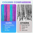 Voircoloria Blue Purple Pink Fringe Backdrop Curtains, 3.3x8.2ft, 3 Pack | 61 Blue Pink and Purple — 3