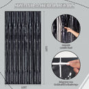 DECOCKRAT 3 Pack Foil Fringe Backdrop - Laser Black Shiny Tinsel Curtains for Party Decoration/Photo Booth Props - 3.3x8.2 FT Metallic Foil Backdrop for Birthday, Wedding, Graduation, Christmas. — 3