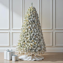 7.5 FT Pre-lit Snow Flocked Christmas Tree Spruce with Remote Control, 350 Warm White Multi-Color Changing LED Lights, Artificial Hinged/Feel Real/Realistic for Home, Dual Color LED — 5