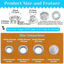 643Pcs Grommet Tool Kit 12mm 1/2 Inch(Inside Hole Size) Eyelet Kit with 320Pcs Eyelets Grommets, 320Pcs Washers and Grommet Eyelet Pliers for Leather/Belt/Shoes/Crafts | 643pcs 1/2 Inch (Inside Diameter) Silver — 2
