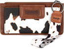 Montana West X Wrangler Brown Wristlet Wallet Minimalist Clutch Womens Wallet Rfid Card Cases & Money Organizers with Coin Purse and Smooth Zipper