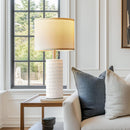 Reaketon 20" Modern Ceramic Table Lamps Set of 2, Lamps for Bedroom, White — 4