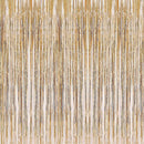 2 Pcs 3.2ft x 8.2ft Champagne Gold Metallic Tinsel Foil Fringe Curtains Photo Booth Backdrop for Baby Shower Birthday Wedding Holiday Celebration Bachelorette Party Decorations — 1
