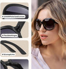 miyya Bug Eye Oversized Polarized Sunglasses Womens, Trendy Retro Sun Glasses for Women 2025, Oversized UV Protection Shades | Black/Grey Gradient — 4