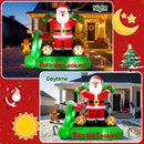 7FT Christmas Inflatable Santa Decorations, Santa on Treadmill with Dumbbells, Funny Fitness Santa Outdoor Blow Up Yard Decoration with Built-in LED Lights for Holiday Garden, Lawn, Patio — 3