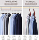 MORALVE Space Saving Hangers for Closet – 4 Pack European Beechwood 6-Tier Shirt Organizer with 360° Swivel Hook – Collapsible Clothes Hanger for Closet Organization (Hangers Not Included) — 4