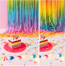 Pastel Rainbow Foil Fringe Curtain Streamers Party Backdrop Foil Fringe Backdrop Curtains Tinsel Streamers for Birthday Party Decorations | 10 Pack — 5