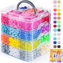 4800PCS Pony Beads Bulk, 24 Colors Kandi Rave Beads for Bracelet Making — 1